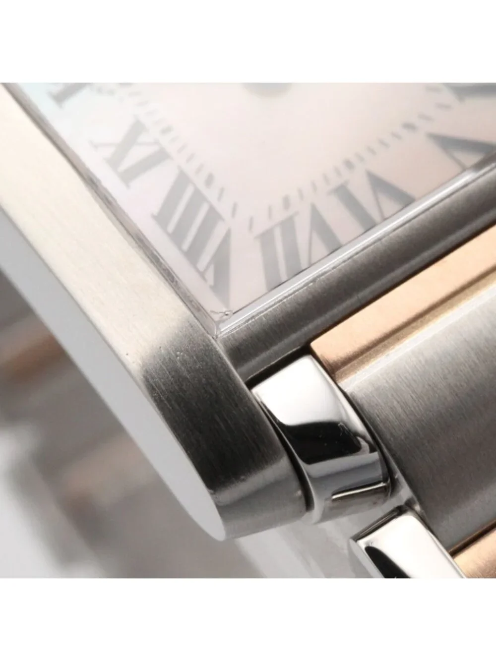 Cartier Watch Tank Francaise SM Pink Shell 18k Gold Stainless Steel
